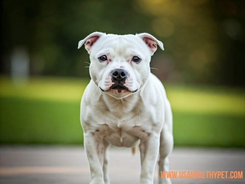 Staffordshire Bull Terrier with square shaped head