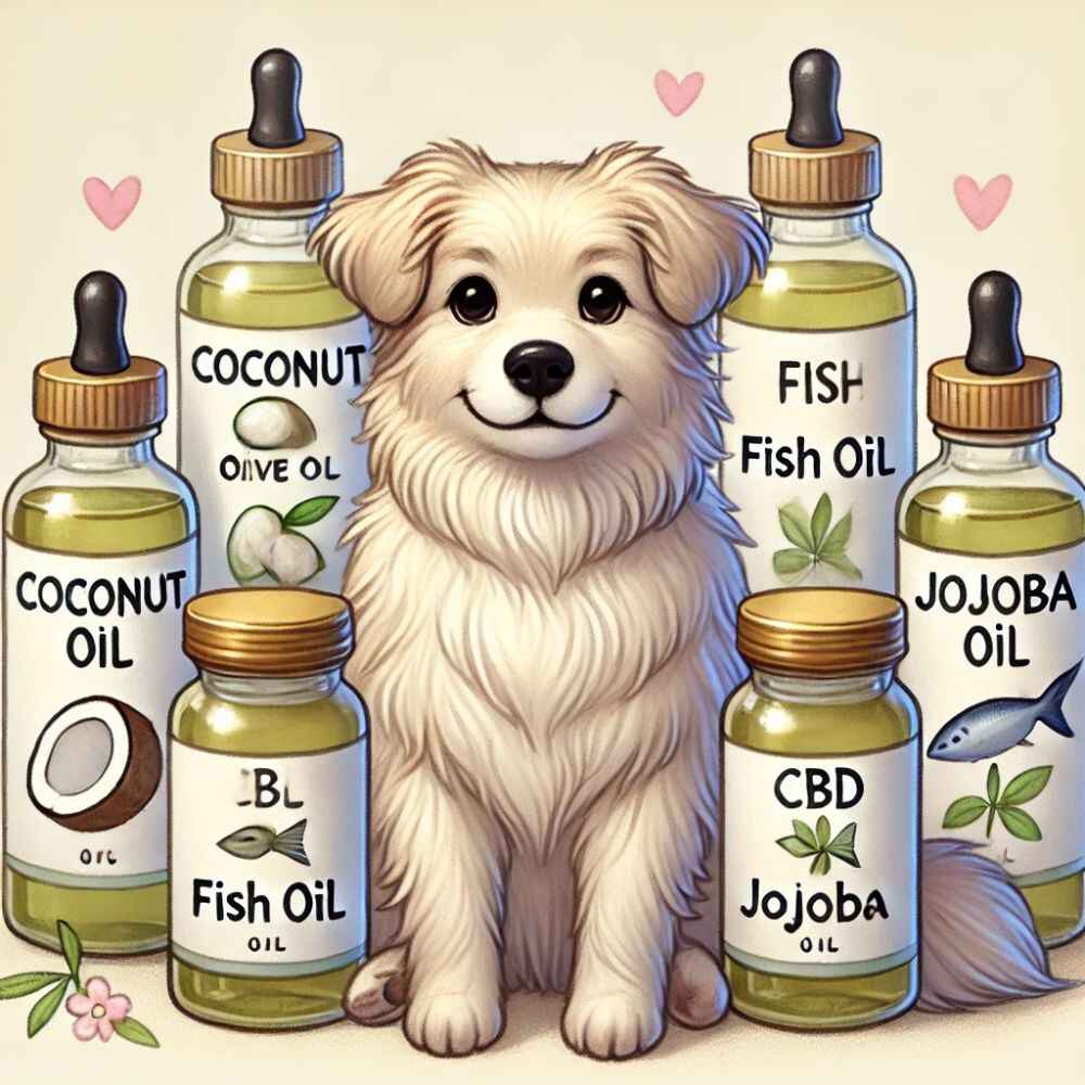  illustration showing the best oils for dogs with itchy skin